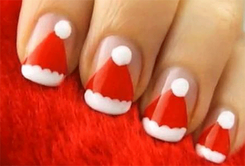 Santa-Hat-Nails-For-Christmas-2023-Jingle-Bell-Nails-4