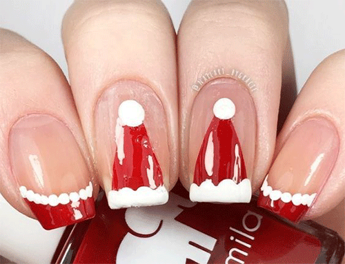 Santa-Hat-Nails-For-Christmas-2023-Jingle-Bell-Nails-5