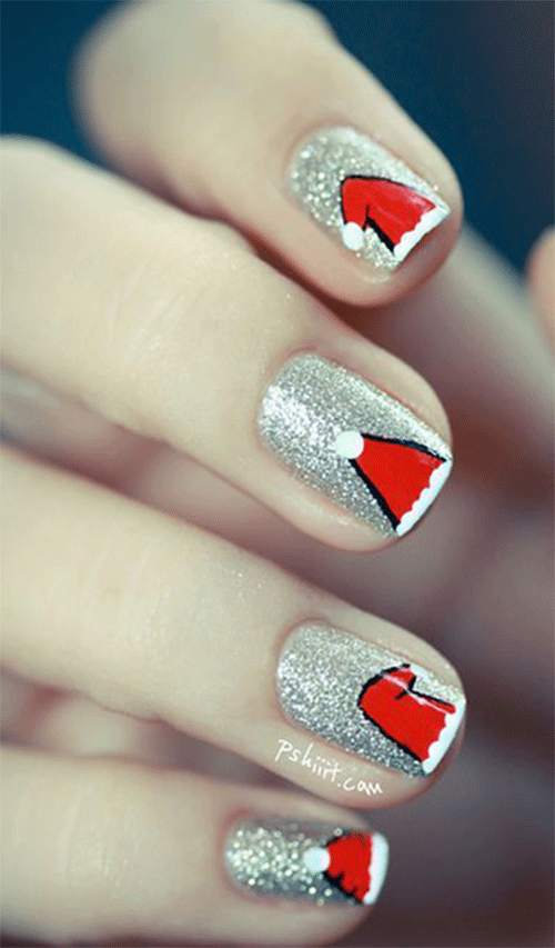 Santa-Hat-Nails-For-Christmas-2023-Jingle-Bell-Nails-8