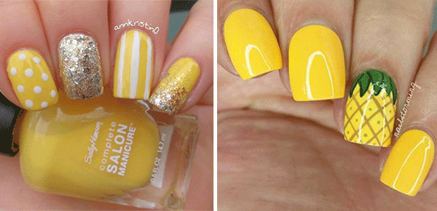 Elegant Yellow Nail Art Styles For Summer 2024