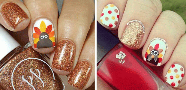 Cute & Creative Thanksgiving Turkey Nail Art For 2024